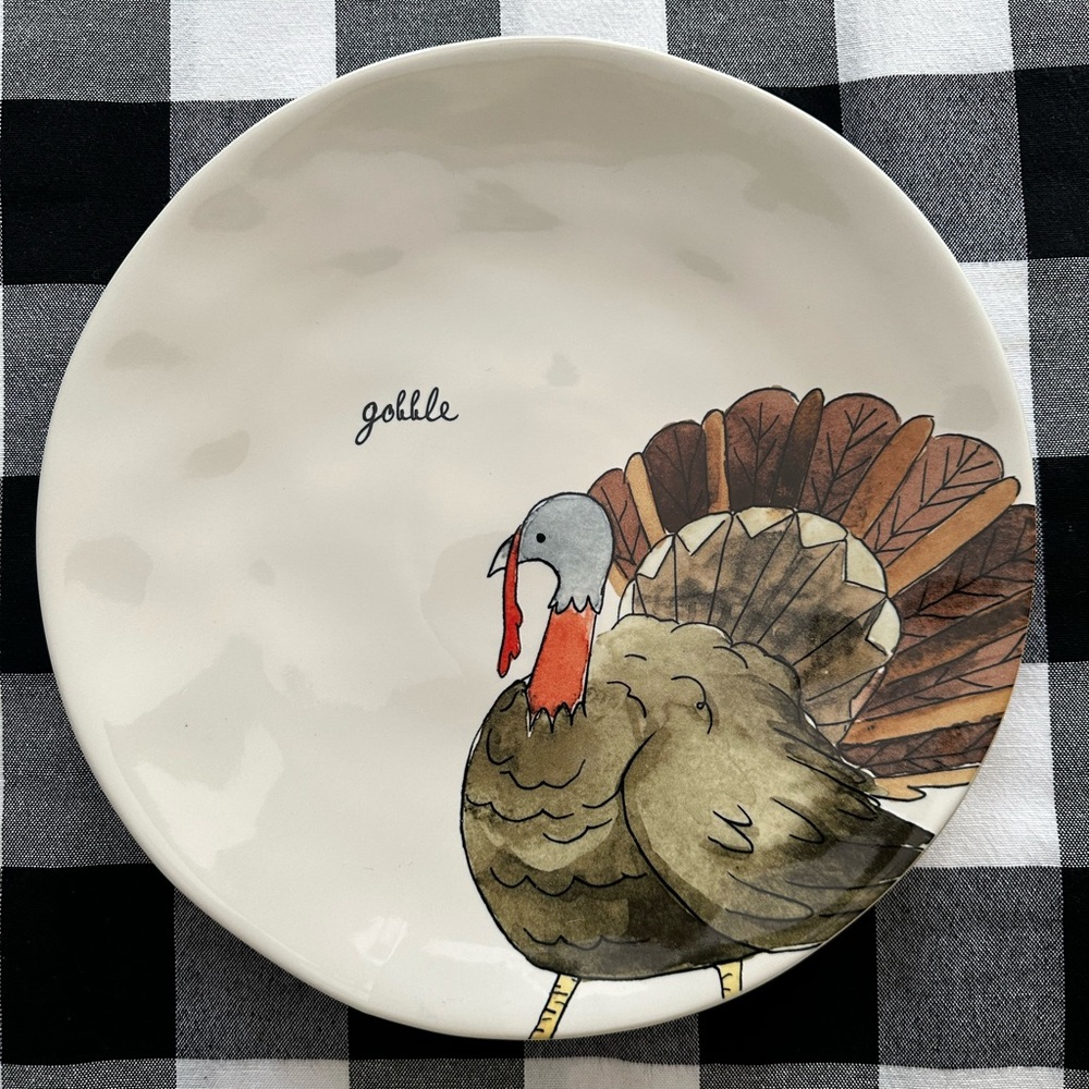 Rae Dunn Ceramic Thanksgiving and Fall Dinner Plate (Never Used)